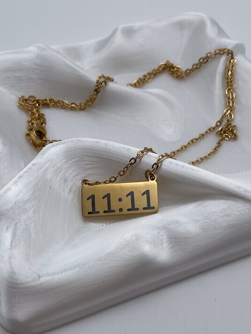 Angel Number Necklace 11:11 Gold Color Stainless Steel Waterproof